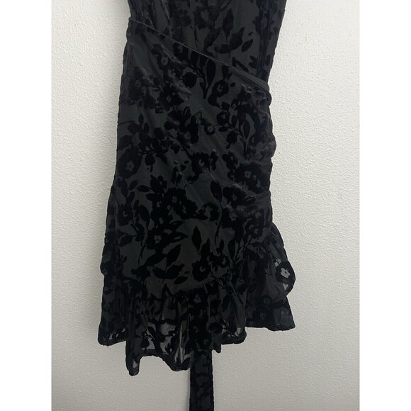 Free People Velvet Burnout Slip Black Ruffle Sleeveless Whimsy Fairy Grunge S - Picture 7 of 12